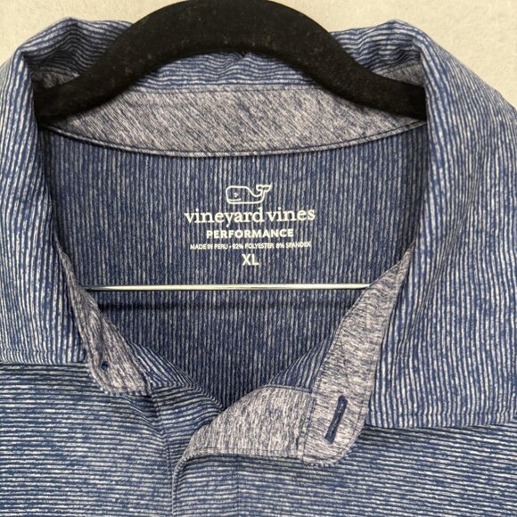 Vineyard Vines Polo Shirt Mens XL Blue Performance Stretch Golf Athletic 2020 - Picture 3 of 7